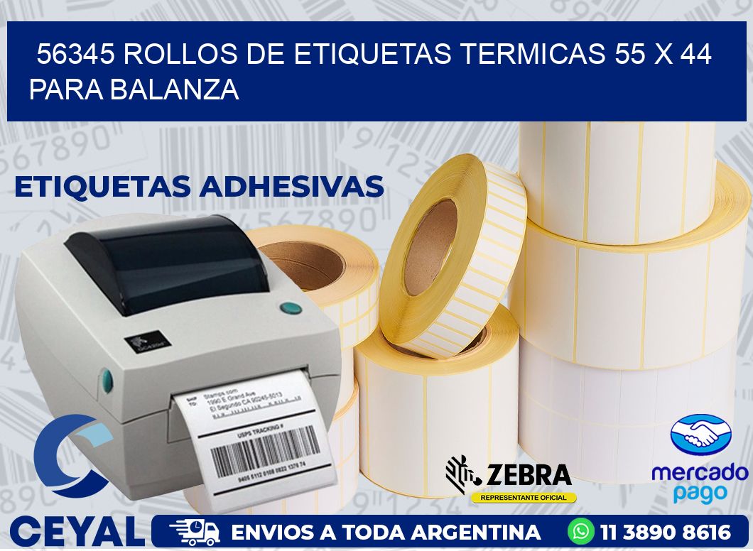 56345 ROLLOS DE ETIQUETAS TERMICAS 55 X 44 PARA BALANZA