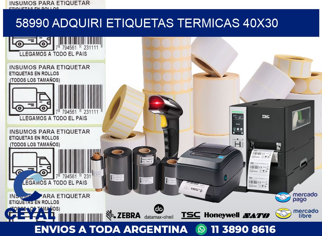 58990 ADQUIRI ETIQUETAS TERMICAS 40X30