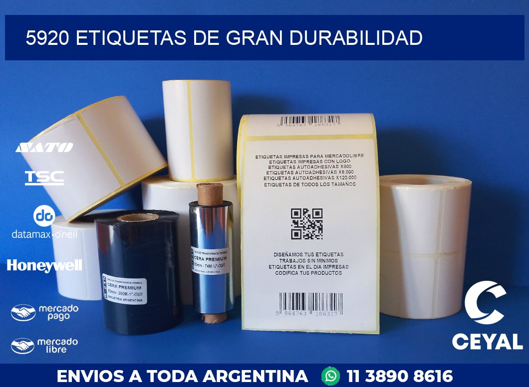 5920 ETIQUETAS DE GRAN DURABILIDAD
