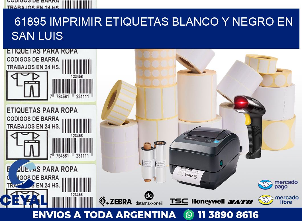 61895 IMPRIMIR ETIQUETAS BLANCO Y NEGRO EN SAN LUIS