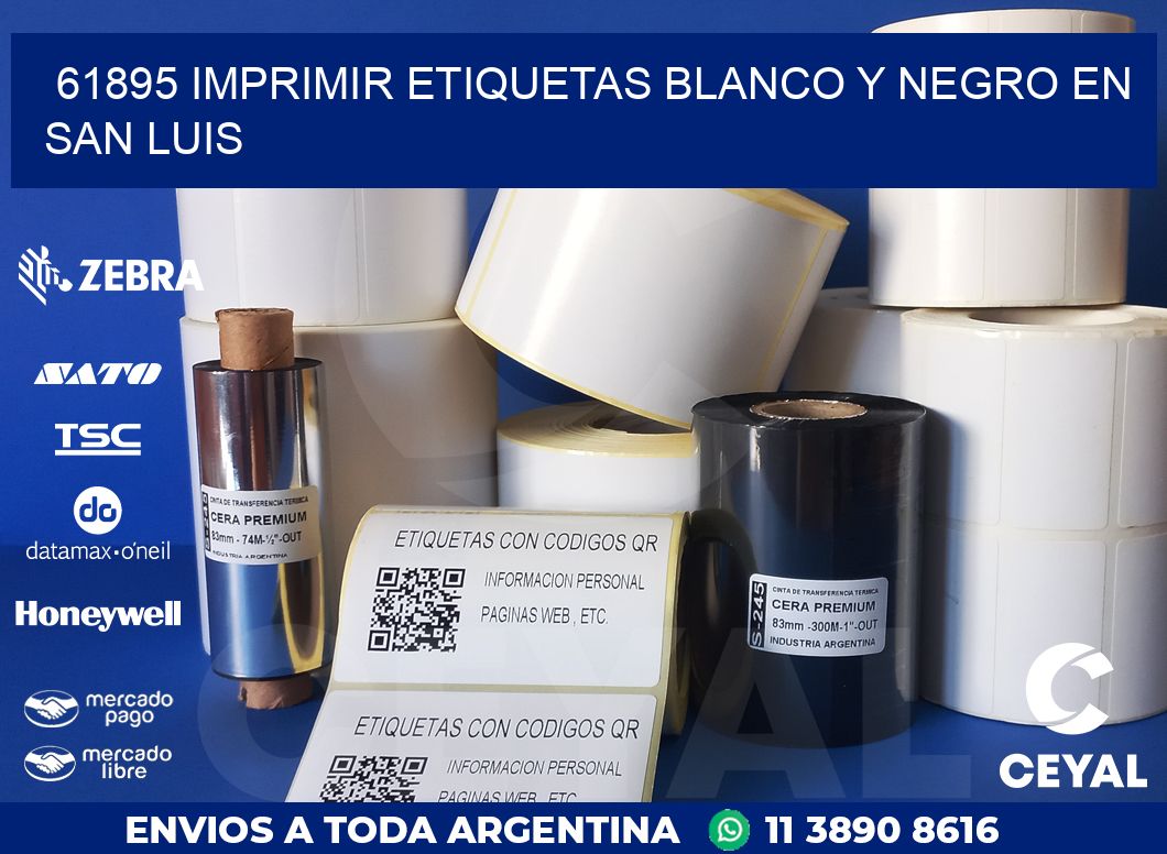 61895 IMPRIMIR ETIQUETAS BLANCO Y NEGRO EN SAN LUIS