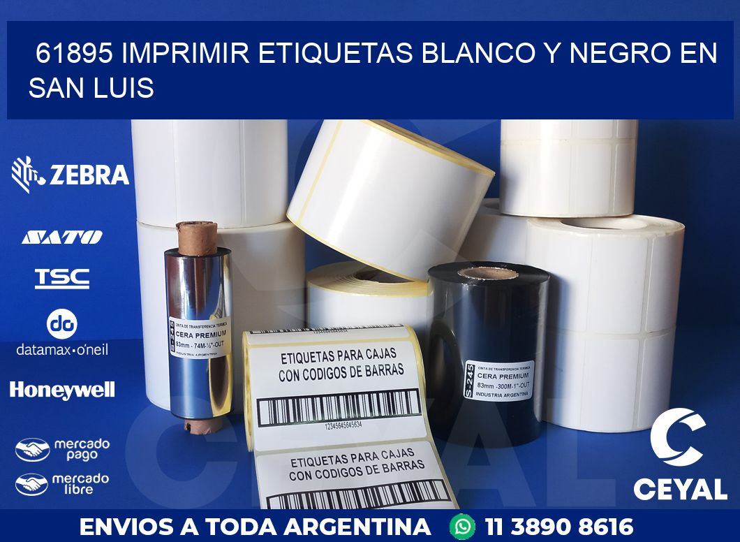 61895 IMPRIMIR ETIQUETAS BLANCO Y NEGRO EN SAN LUIS