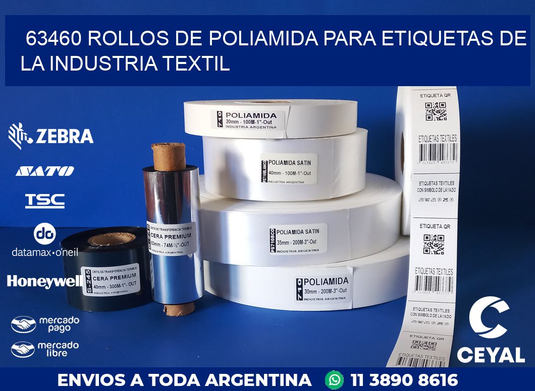 63460 ROLLOS DE POLIAMIDA PARA ETIQUETAS DE LA INDUSTRIA TEXTIL