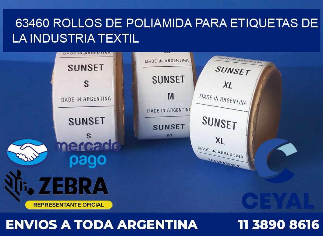 63460 ROLLOS DE POLIAMIDA PARA ETIQUETAS DE LA INDUSTRIA TEXTIL