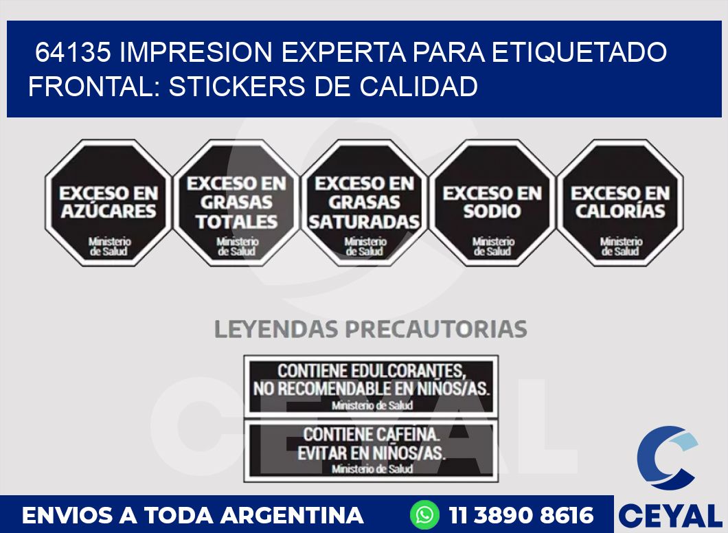 64135 IMPRESION EXPERTA PARA ETIQUETADO FRONTAL: STICKERS DE CALIDAD