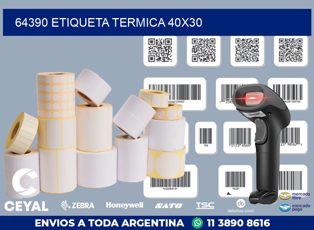 64390 ETIQUETA TERMICA 40X30