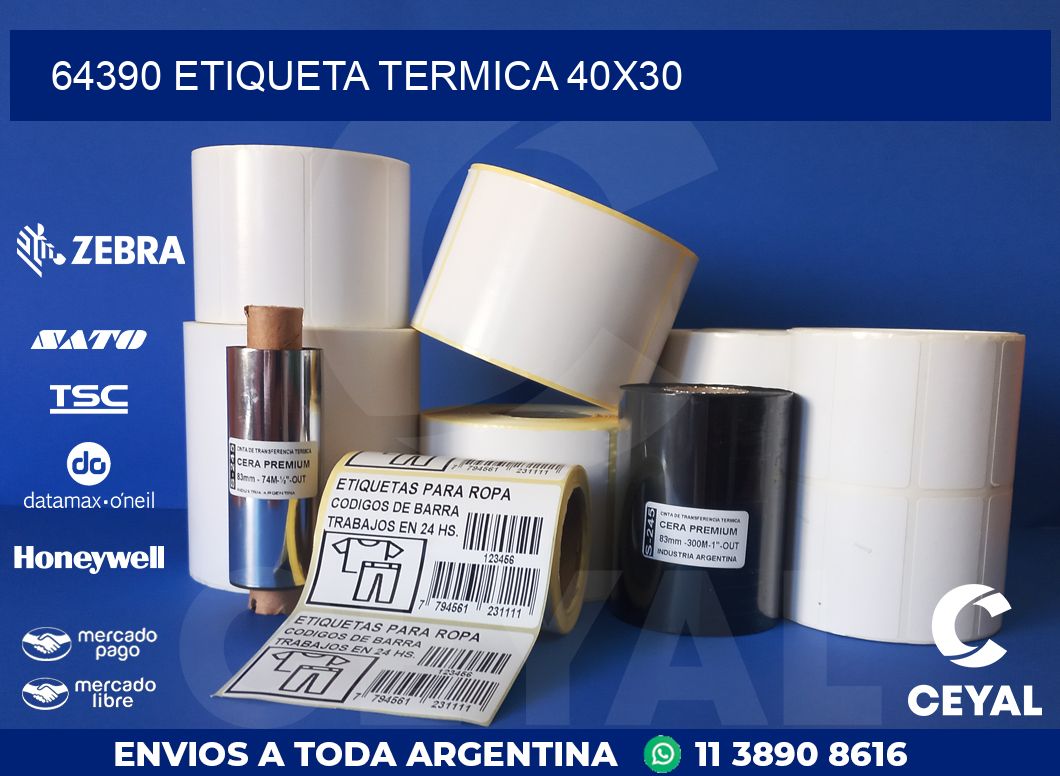 64390 ETIQUETA TERMICA 40X30