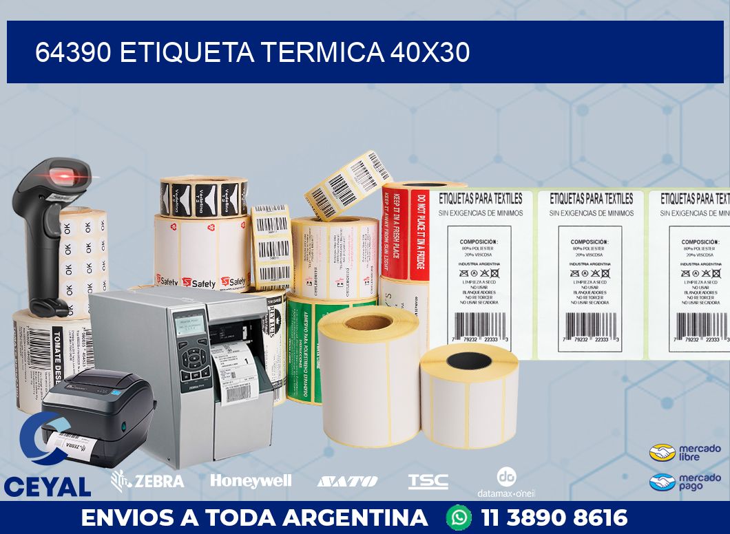 64390 ETIQUETA TERMICA 40X30