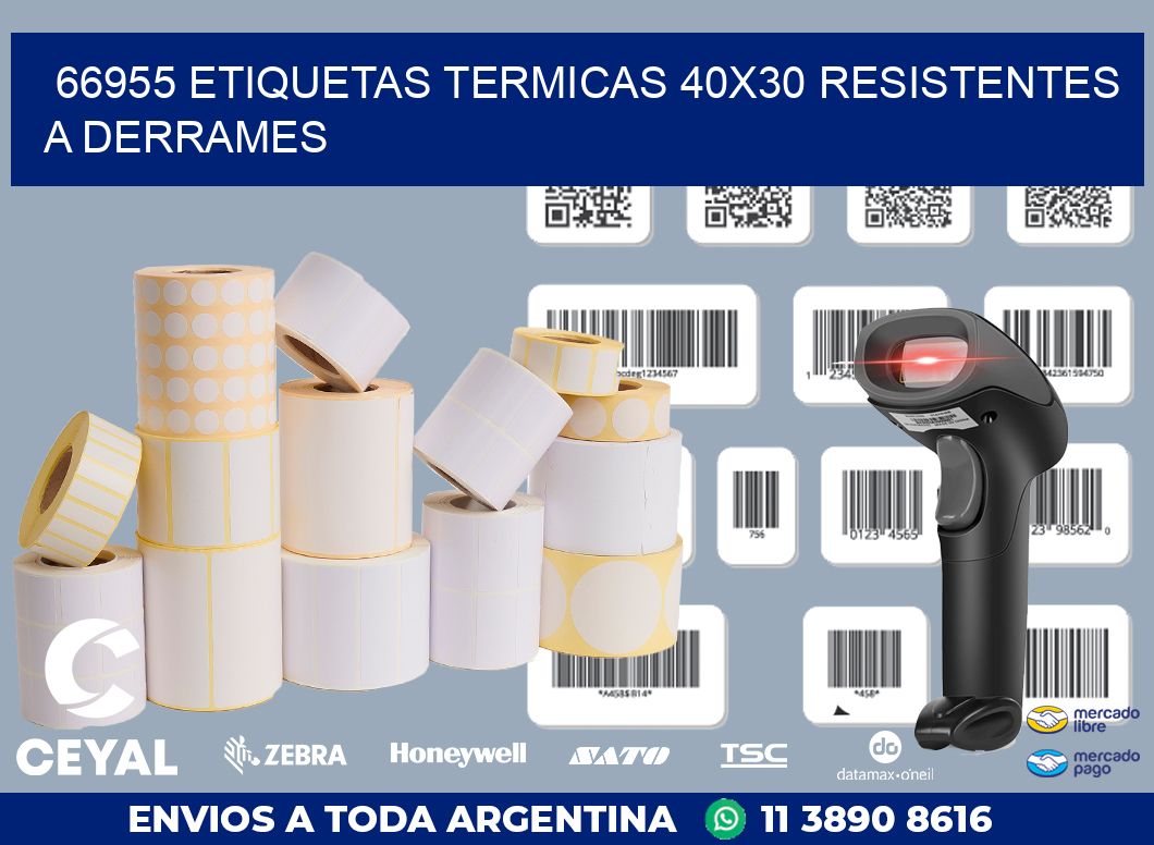 66955 ETIQUETAS TERMICAS 40X30 RESISTENTES A DERRAMES