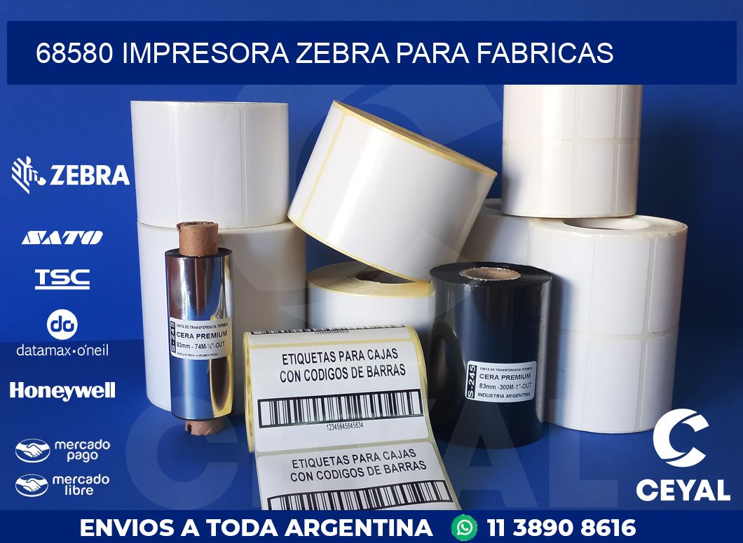 68580 IMPRESORA ZEBRA PARA FABRICAS