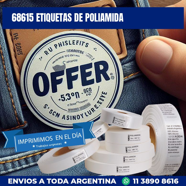 68615 ETIQUETAS DE POLIAMIDA