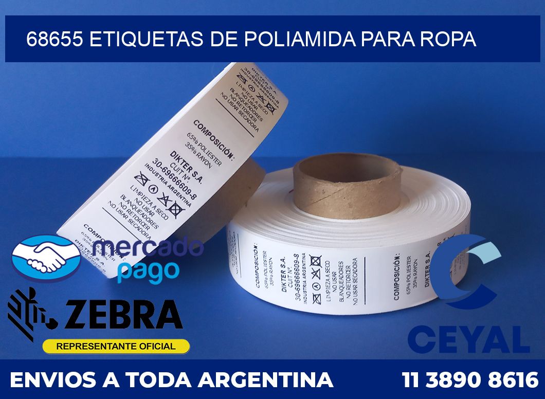 68655 ETIQUETAS DE POLIAMIDA PARA ROPA