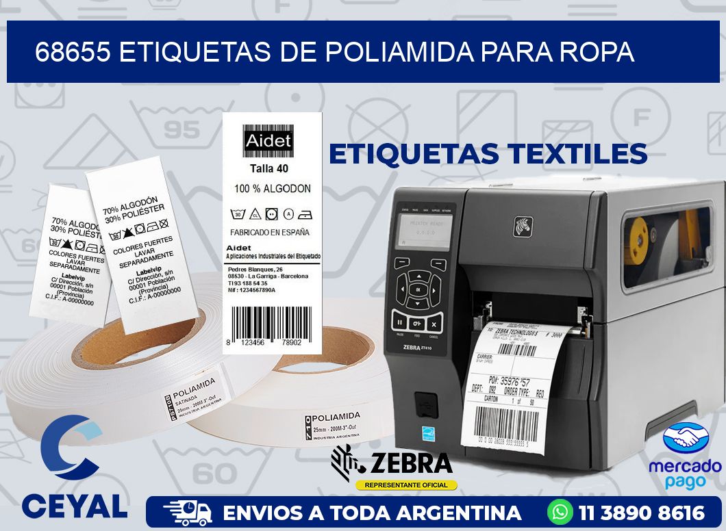 68655 ETIQUETAS DE POLIAMIDA PARA ROPA