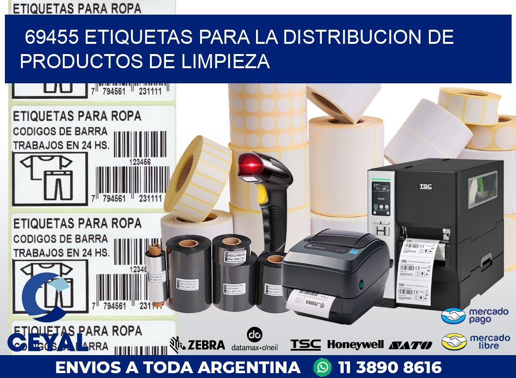 69455 ETIQUETAS PARA LA DISTRIBUCION DE PRODUCTOS DE LIMPIEZA