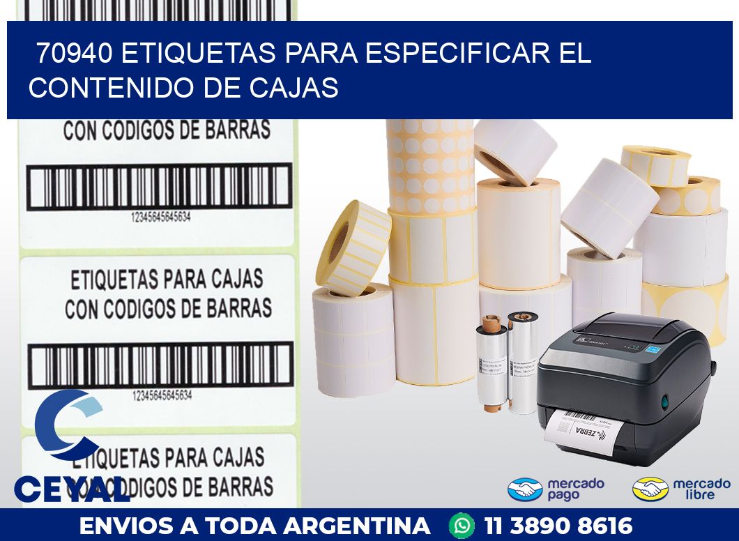 70940 ETIQUETAS PARA ESPECIFICAR EL CONTENIDO DE CAJAS