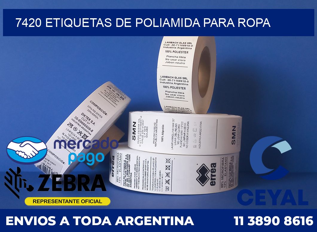 7420 ETIQUETAS DE POLIAMIDA PARA ROPA