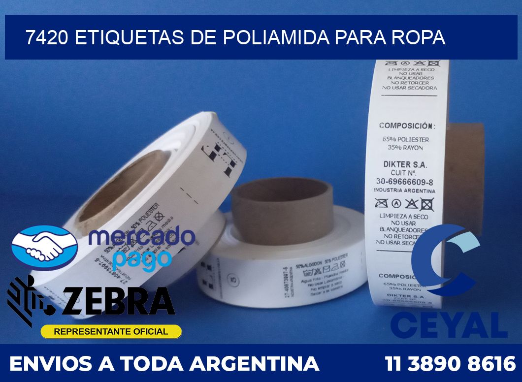 7420 ETIQUETAS DE POLIAMIDA PARA ROPA