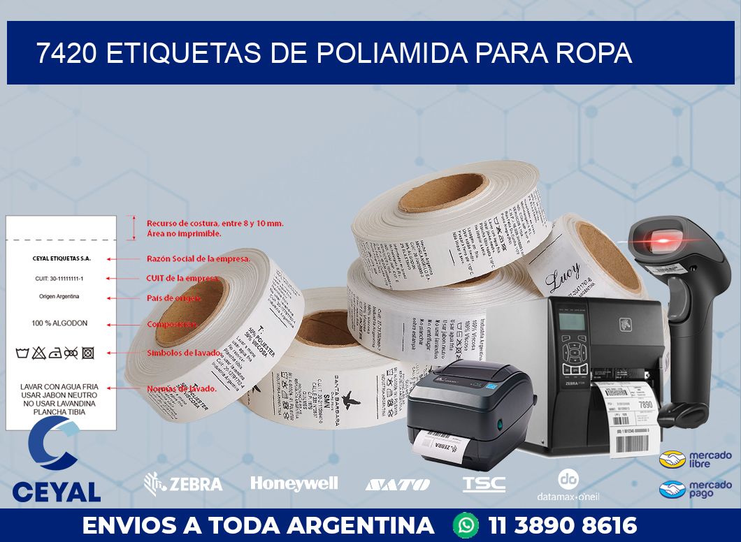7420 ETIQUETAS DE POLIAMIDA PARA ROPA