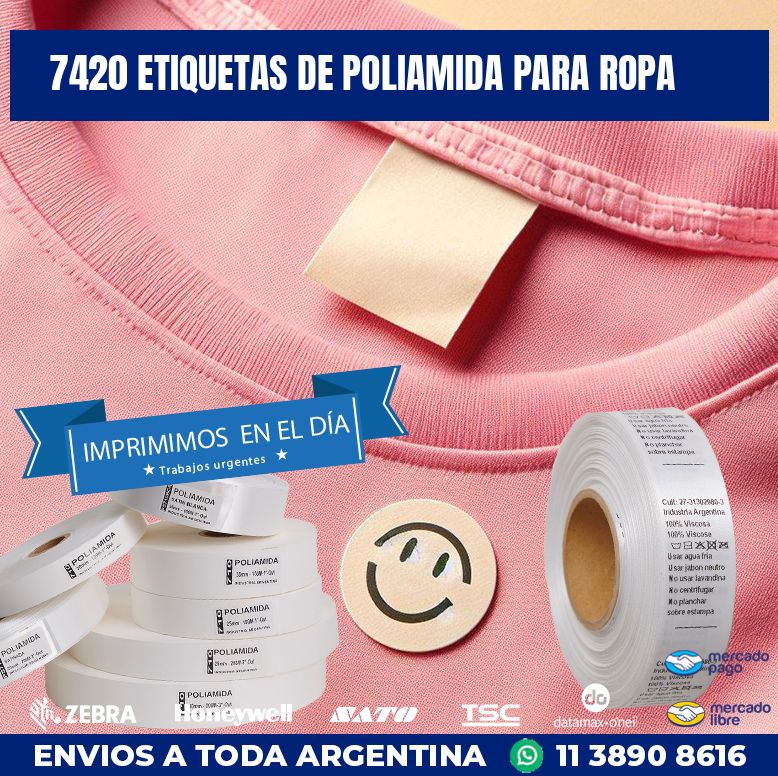 7420 ETIQUETAS DE POLIAMIDA PARA ROPA