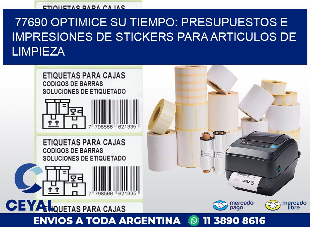 77690 OPTIMICE SU TIEMPO: PRESUPUESTOS E IMPRESIONES DE STICKERS PARA ARTICULOS DE LIMPIEZA