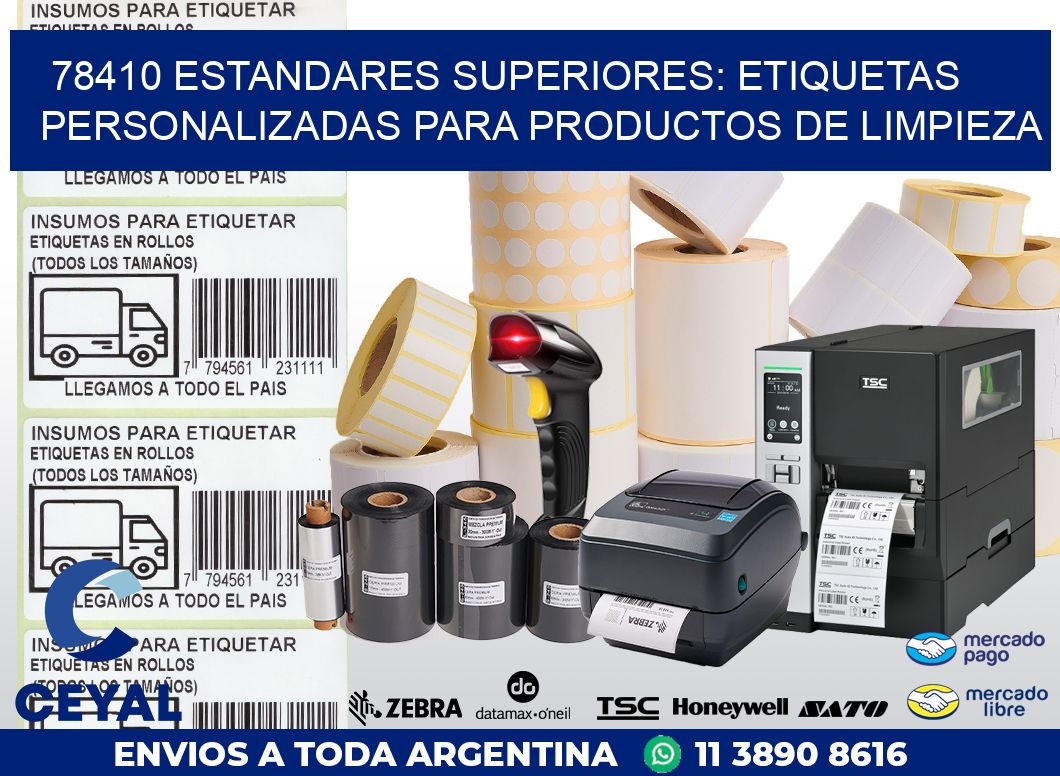 78410 ESTANDARES SUPERIORES: ETIQUETAS PERSONALIZADAS PARA PRODUCTOS DE LIMPIEZA