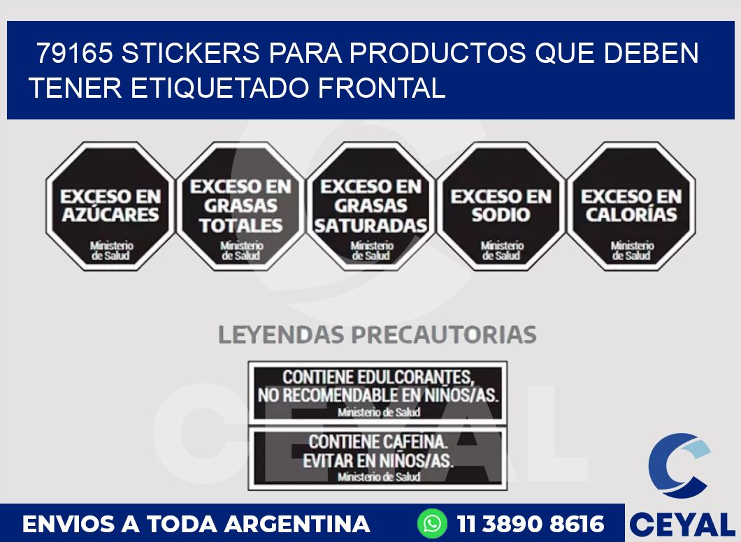 79165 STICKERS PARA PRODUCTOS QUE DEBEN TENER ETIQUETADO FRONTAL