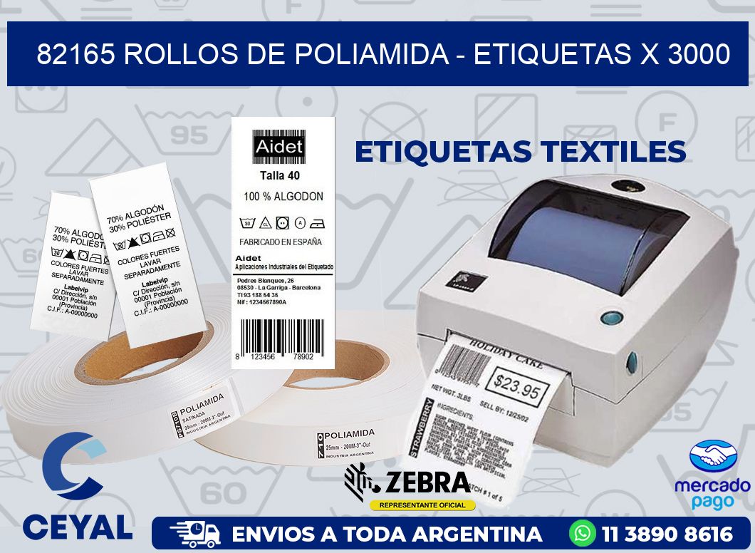 82165 ROLLOS DE POLIAMIDA - ETIQUETAS X 3000