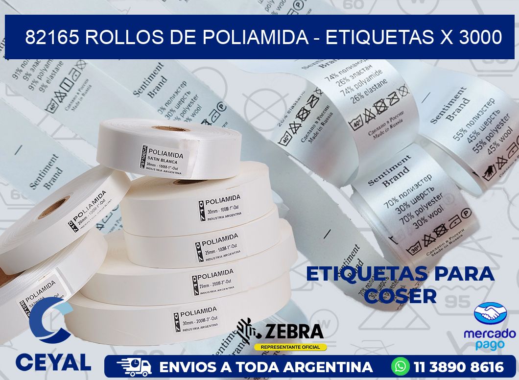 82165 ROLLOS DE POLIAMIDA - ETIQUETAS X 3000
