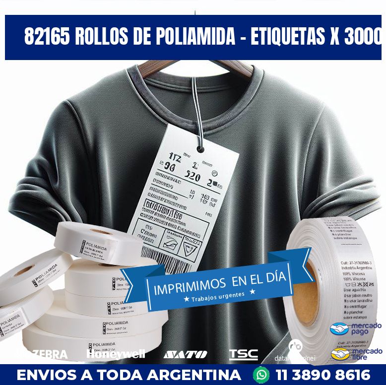 82165 ROLLOS DE POLIAMIDA – ETIQUETAS X 3000