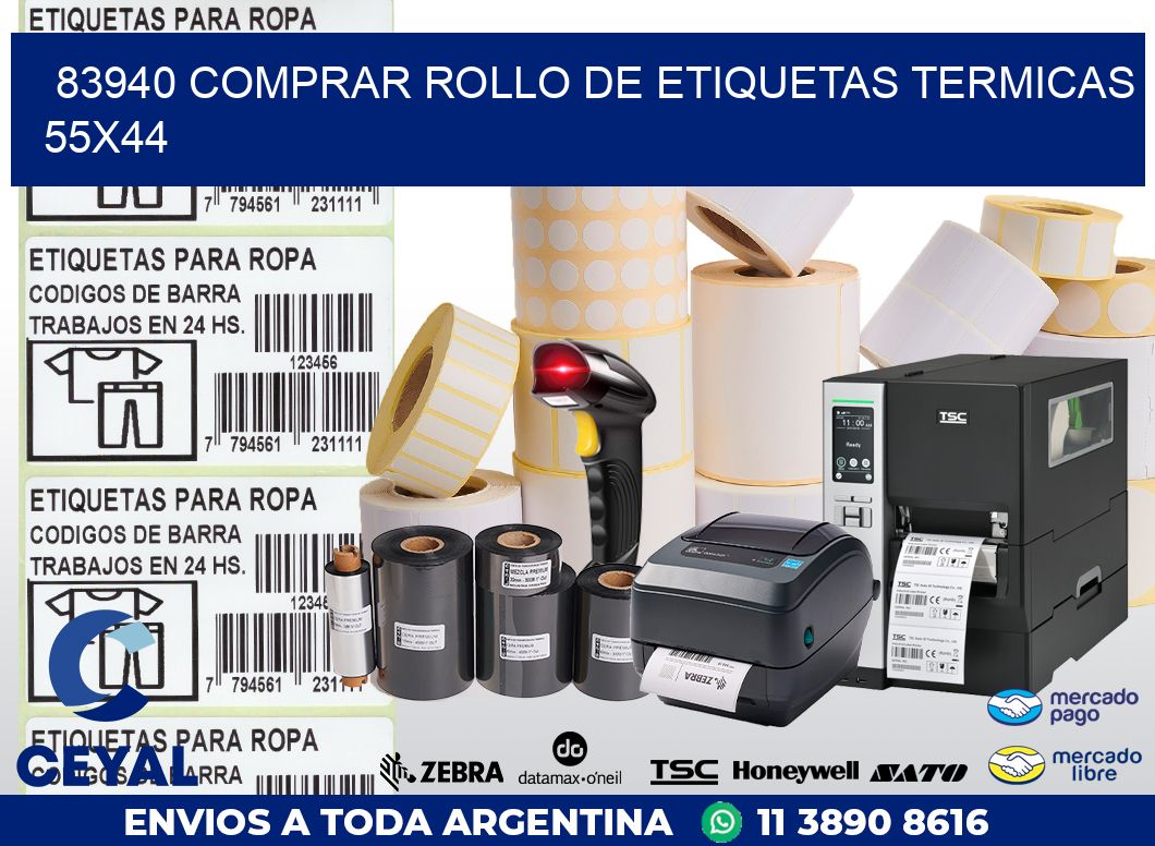 83940 COMPRAR ROLLO DE ETIQUETAS TERMICAS 55X44