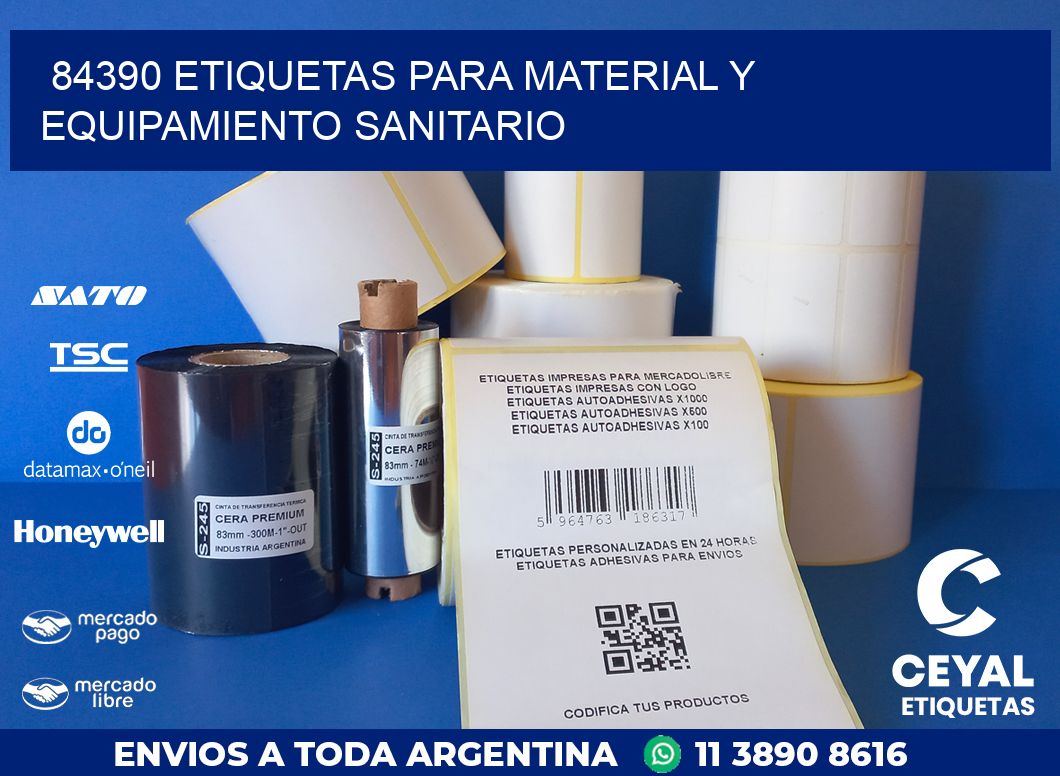 84390 ETIQUETAS PARA MATERIAL Y EQUIPAMIENTO SANITARIO