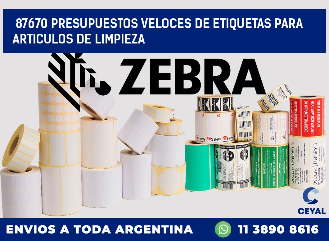 87670 PRESUPUESTOS VELOCES DE ETIQUETAS PARA ARTICULOS DE LIMPIEZA