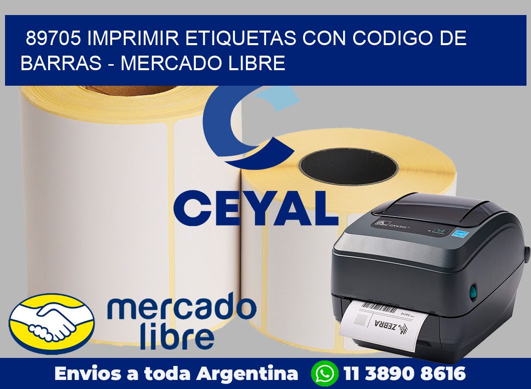 89705 IMPRIMIR ETIQUETAS CON CODIGO DE BARRAS - MERCADO LIBRE