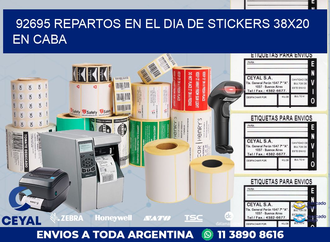 92695 REPARTOS EN EL DIA DE STICKERS 38X20 EN CABA