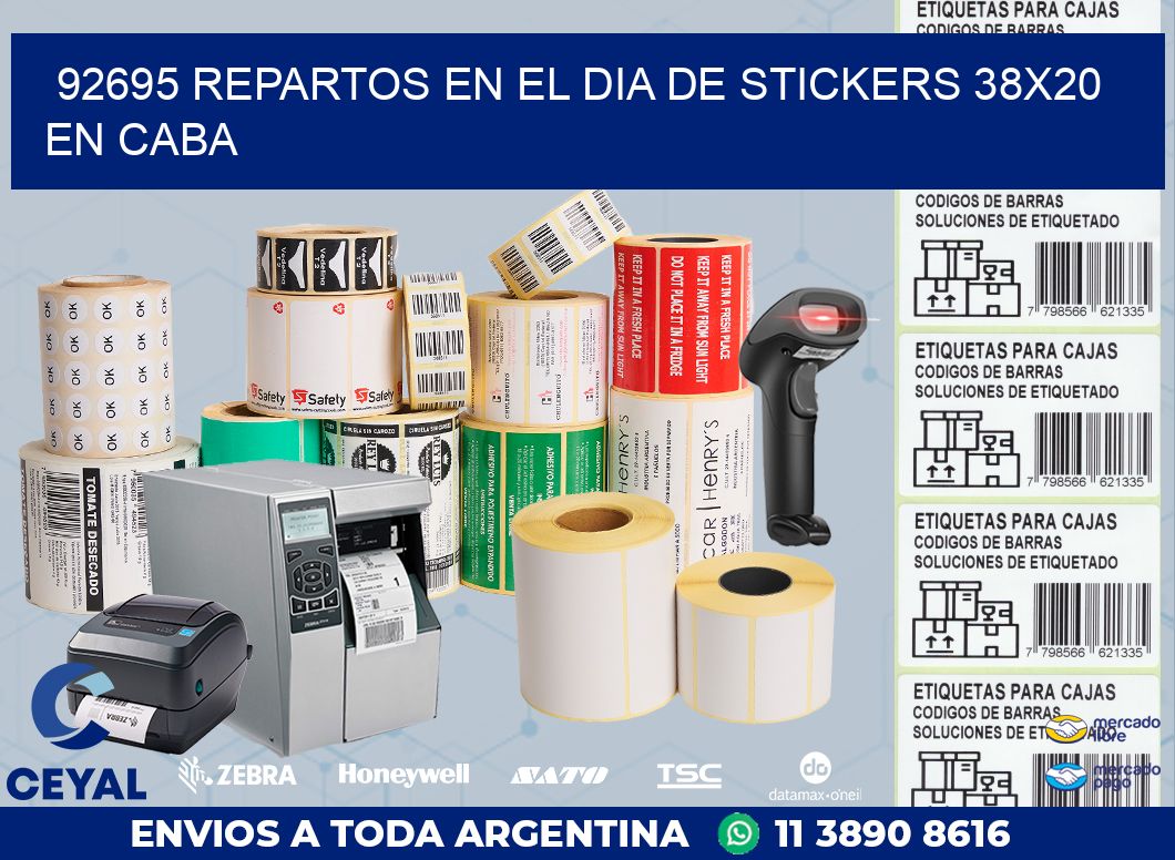 92695 REPARTOS EN EL DIA DE STICKERS 38X20 EN CABA