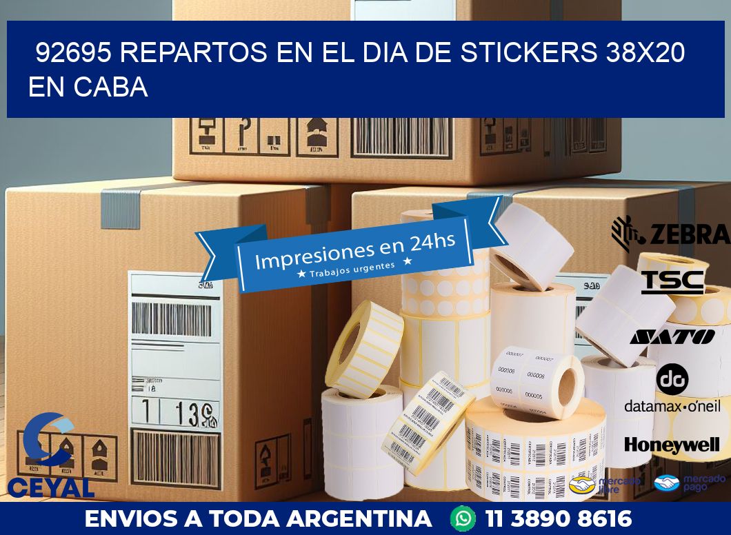 92695 REPARTOS EN EL DIA DE STICKERS 38X20 EN CABA