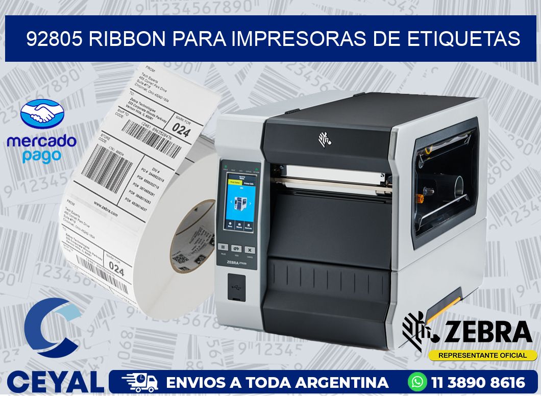 92805 RIBBON PARA IMPRESORAS DE ETIQUETAS