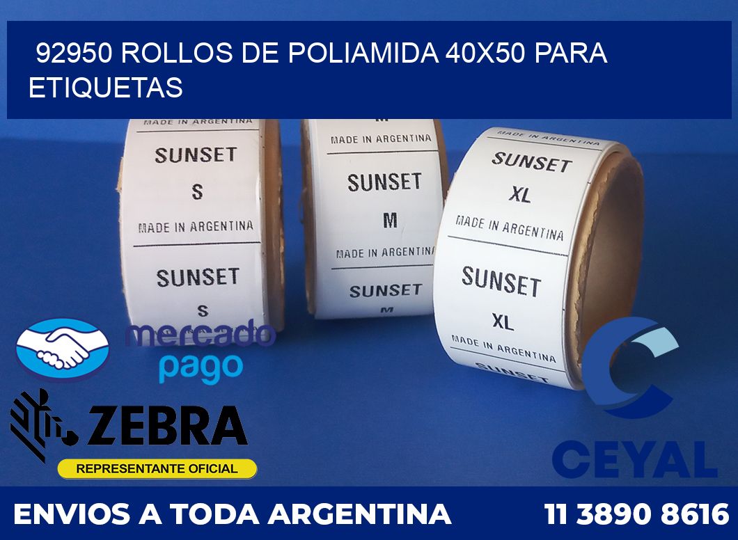 92950 ROLLOS DE POLIAMIDA 40X50 PARA ETIQUETAS