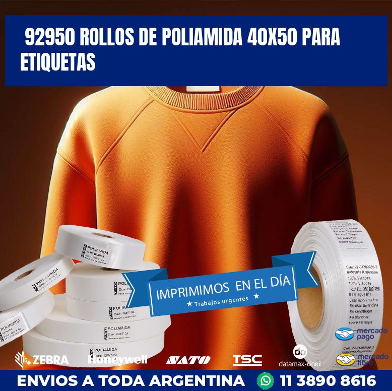 92950 ROLLOS DE POLIAMIDA 40X50 PARA ETIQUETAS