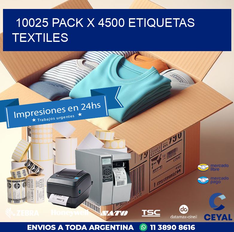 10025 PACK X 4500 ETIQUETAS TEXTILES