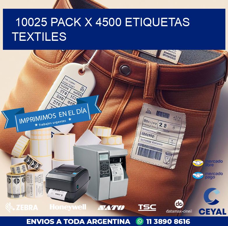 10025 PACK X 4500 ETIQUETAS TEXTILES