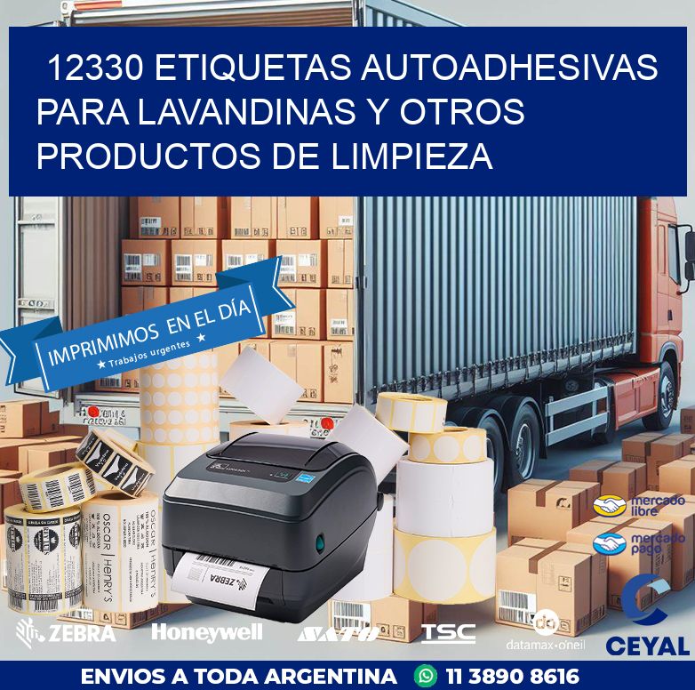 12330 ETIQUETAS AUTOADHESIVAS PARA LAVANDINAS Y OTROS PRODUCTOS DE LIMPIEZA