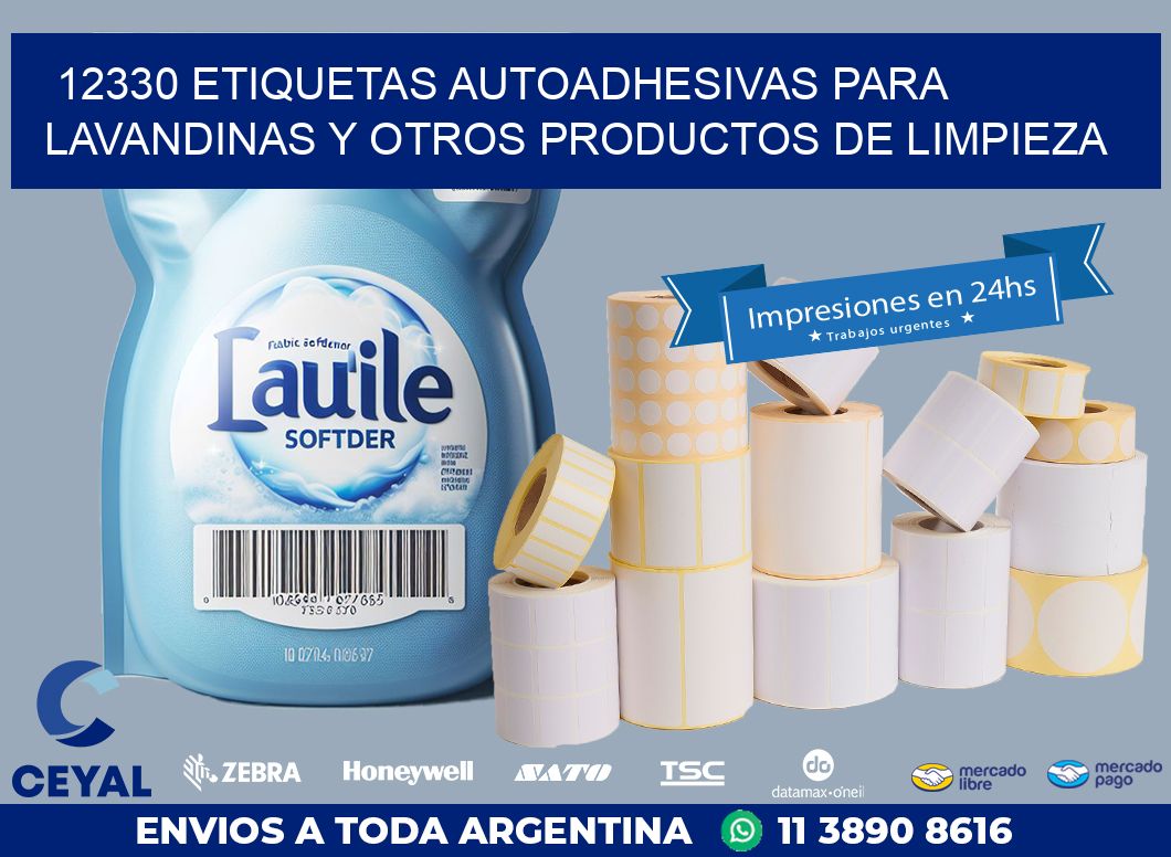 12330 ETIQUETAS AUTOADHESIVAS PARA LAVANDINAS Y OTROS PRODUCTOS DE LIMPIEZA