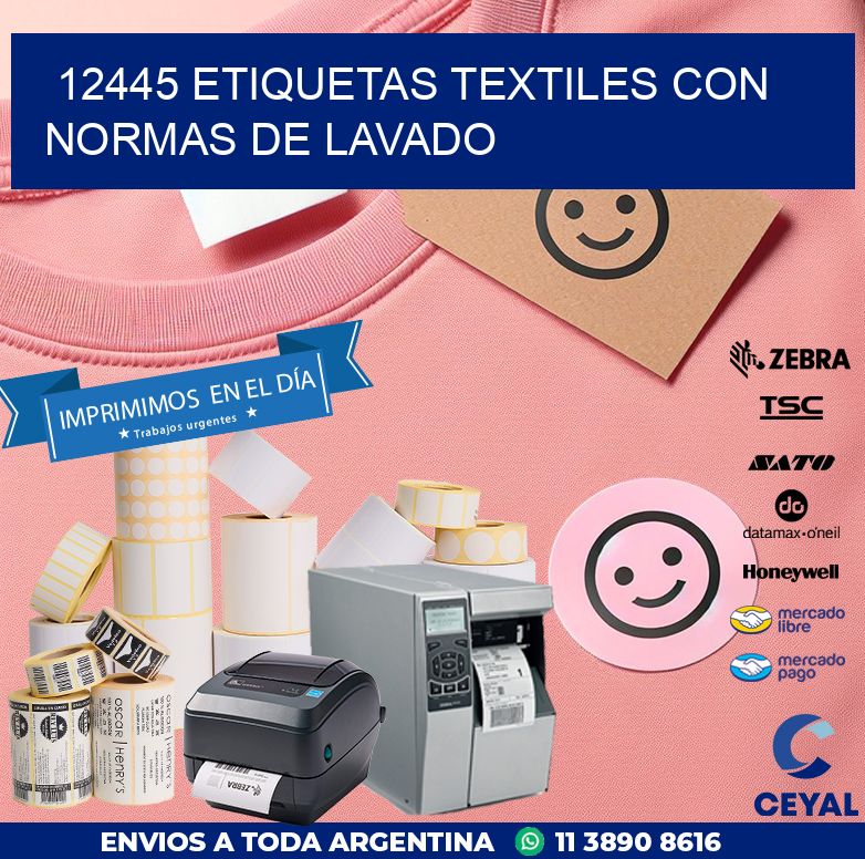 12445 ETIQUETAS TEXTILES CON NORMAS DE LAVADO