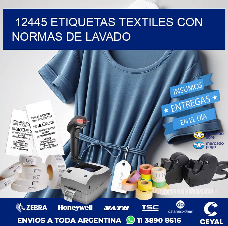 12445 ETIQUETAS TEXTILES CON NORMAS DE LAVADO