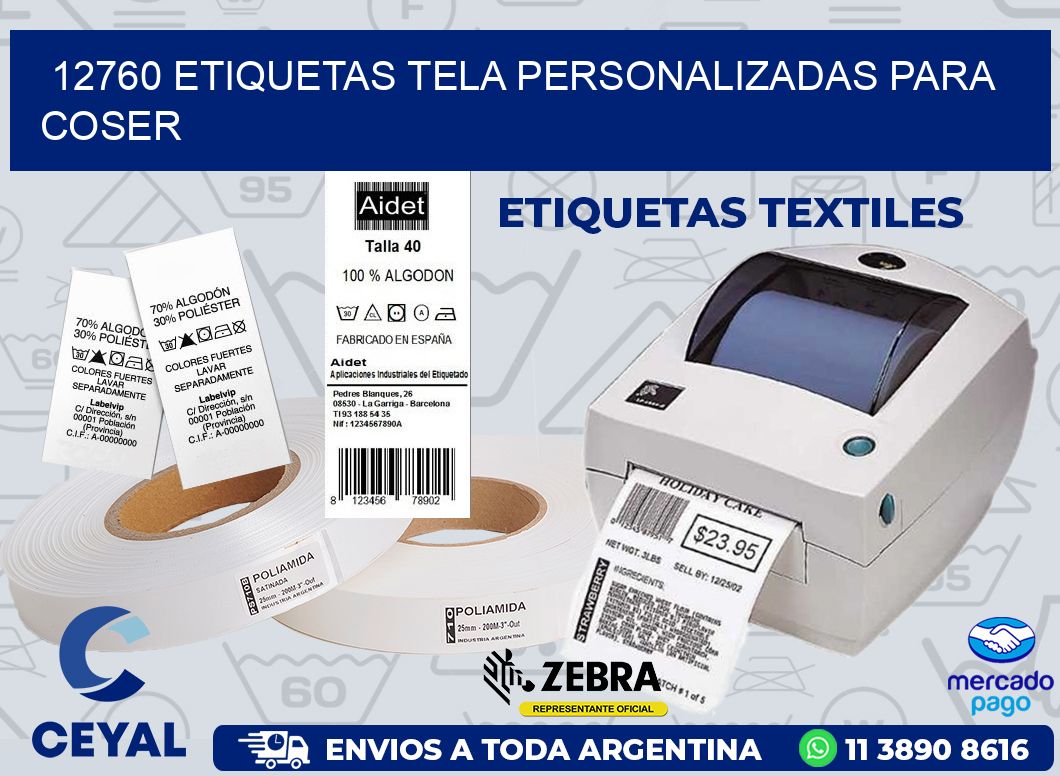 12760 ETIQUETAS TELA PERSONALIZADAS PARA COSER