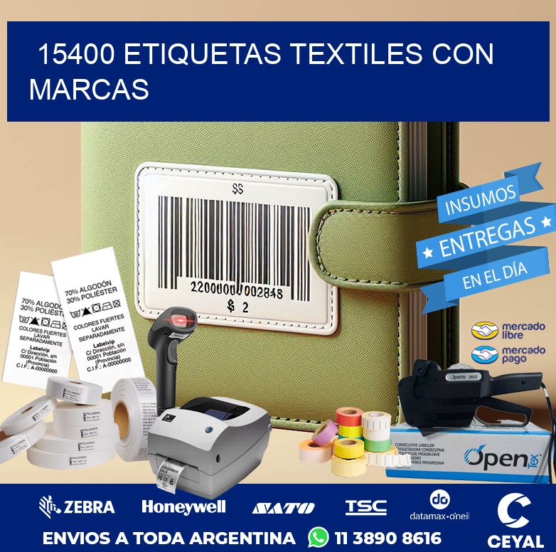 15400 ETIQUETAS TEXTILES CON MARCAS