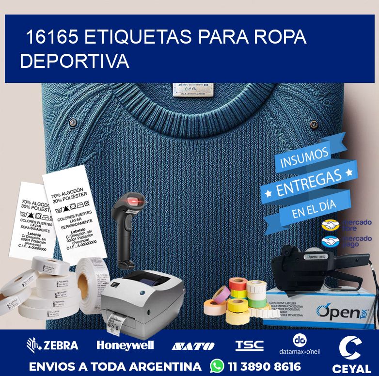 16165 ETIQUETAS PARA ROPA DEPORTIVA