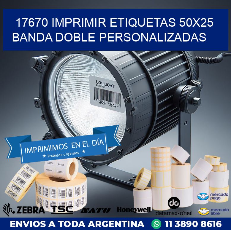 17670 IMPRIMIR ETIQUETAS 50X25 BANDA DOBLE PERSONALIZADAS