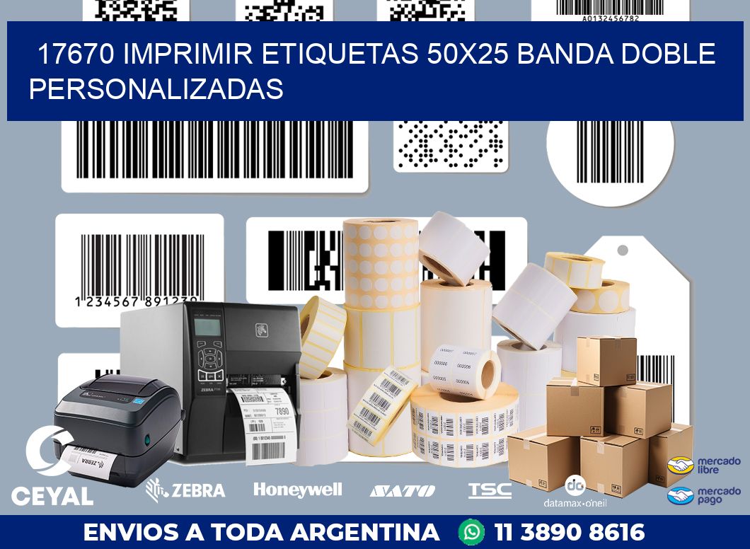 17670 IMPRIMIR ETIQUETAS 50X25 BANDA DOBLE PERSONALIZADAS